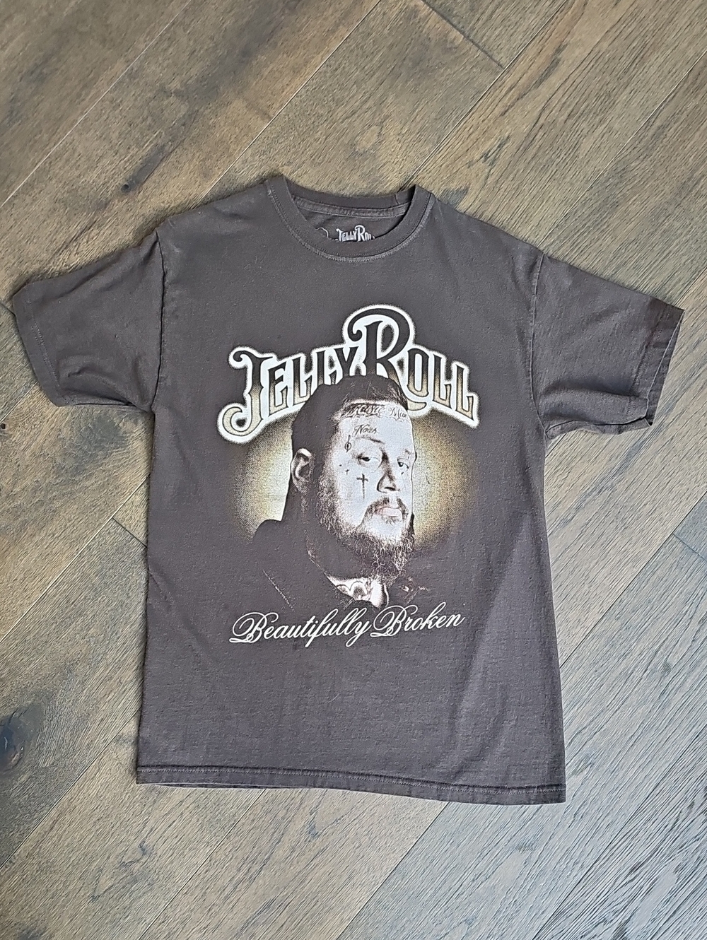 Jelly Roll Beautifully Broken Tshirt Brown Size Medium